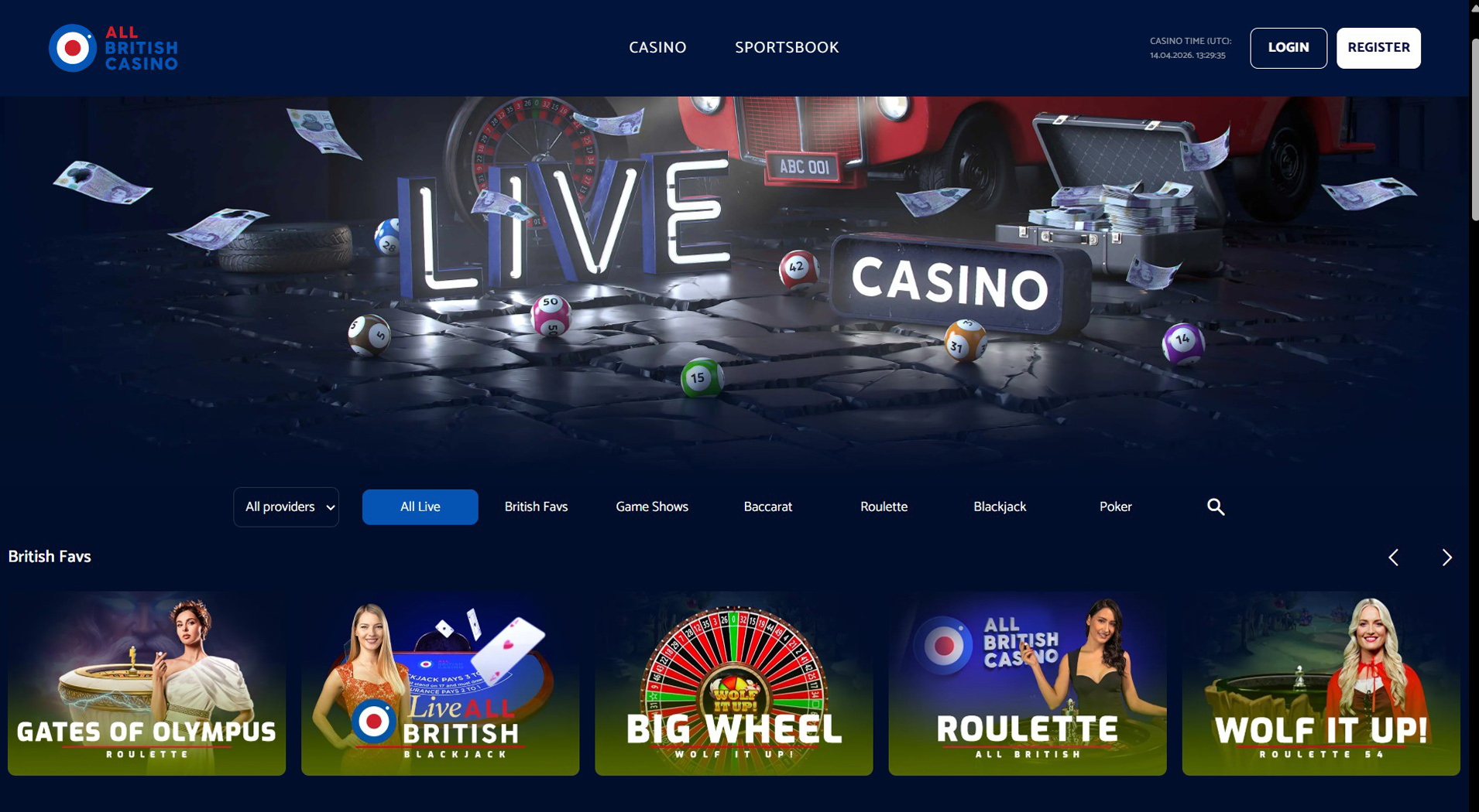 1. All British Casino - Best Bank Transfer Casino Pick