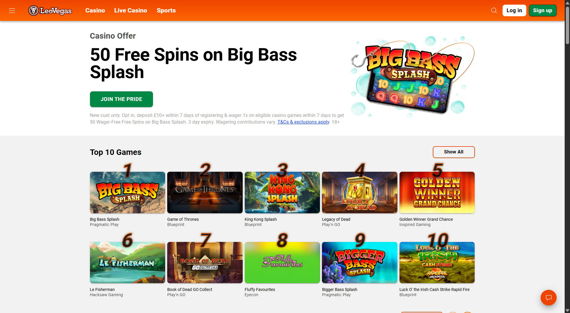 6. LeoVegas - Quick Bank Transfer Casino Payouts